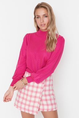 Siyah Dik Yaka Triko Kazak TWOAW21KZ0817 - Trendyolmilla фото 8