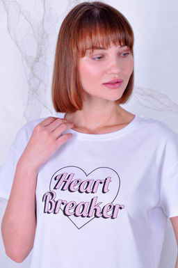 Арт. 9133 Пижама с шортами 42-50 (5 шт) Цвет:верх- белый, низ- пудра