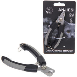 Цена за 2 шт. Когтерез для животных "ПРЕМИУМ - МОЙ БРО", прорезиненная ручка, с фиксатором, цвет серый/черный, 4.5*12.5см