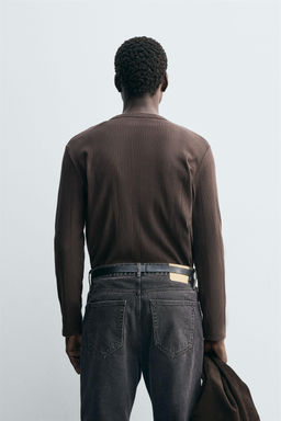 STRUCTURED GRANDAD COLLAR T-SHIRT - Zara фото 3