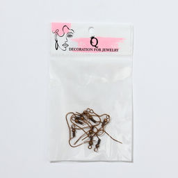 Цена за 2 шт. Швензы для сережек-крючки с бусиной (набор 5 пар), цвет чернёная медь