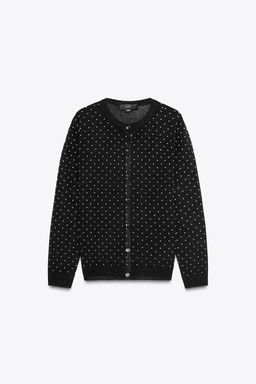 FINE KNIT POLKA DOT CARDIGAN - Zara фото 5