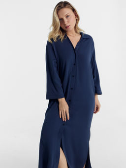 Платье женское домашнее в темно-синем цвете