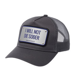 Бейсболка JOHN HATTER арт. 1-1054-U00 I Will Not Die Sober (темно-серый)
