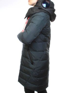 16010 DK. GREEN Пальто женское зимнее (200 гр. холлофайбер)