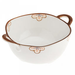 Ночная фиалка Салатник фарфоровый 1,4л, 25х19,2х8,7см, с ручками, с деколью, волнистый край, отводка (Китай) - Домашняя мода фото 3