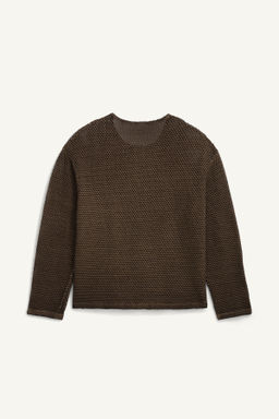 CAMISETA PUNTO CUELLO PANADERO CROCHET / Marr?n - Zara фото 6