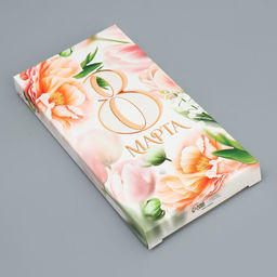 Цена за 5 шт. Коробка для шоколада, кондитерская упаковка «С 8 Марта!», 17.3×8.8×1.5 см