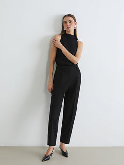 Y?ksek Bel Pileli Havu? Kesim Kad?n Pantolon