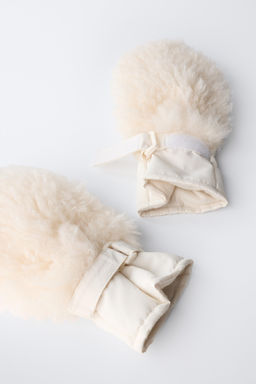 FAUX CURLY SHEEPSKIN MITTENS - SKI COLLECTION