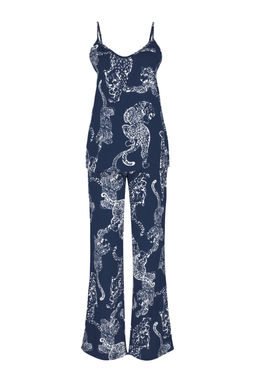 Trendyolmilla Lacivert Kaplan Desenli Ip Ask?l? Viskon Dokuma Pijama Tak?m? THMSS24PT00127  фото 13