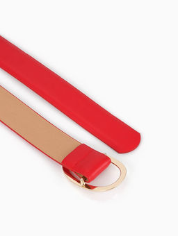 Ремень женский, затяжка, 3×110 см, пряжка золотистая, без винта, красный