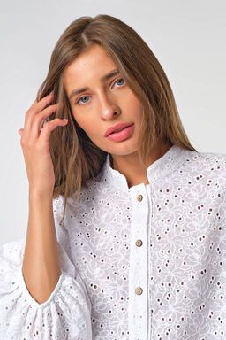 Платье летнее кружевное свободное из хлопка белое