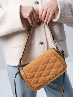 Сумка замшевая на плечо Deboro 30791 глина