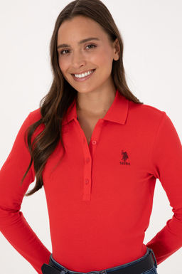 Kad_n K_rm_z_ Basic Polo Yaka Sweatsh_rt