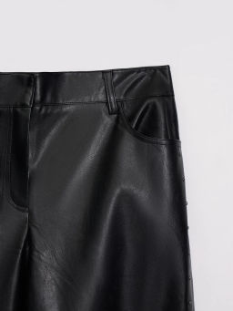 Прямые брюки из искусственной кожи / Zarina