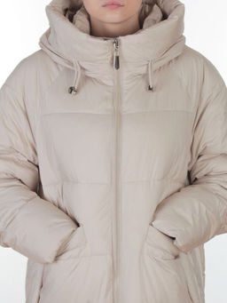 8891 LT. BEIGE Пальто зимнее женское (200 гр. холлофайбер)