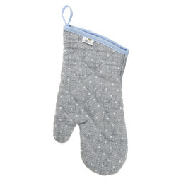 Кухонный комплект Горошек на льне: прихватка-варежка 15х30см + прихватка 20х25см форма Капелька, рогожка 171г/м2, хлопок 100%, наполнитель - ватин 280г/м2, на пластмассовом подвесе, Домашняя мода (Россия) фото 2