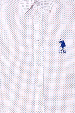 U. S. Polo Assn Мужская красная белая рубашка с принтом - U.s. polo assn фото 6
