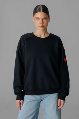 Арт. 15125 Свитшот женский Матрешка оверсайз 44-50 (4 шт) Цвет:черный - Калинка фото 24