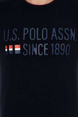 U. S. Polo Assn Мужской темно-синий трикотажный свитер с круглым вырезом - U.s. polo assn фото 12