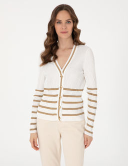 Ekru Slim Fit Triko H_rka