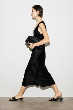 VESTIDO MIDI SATINADO CON CUELLO REDONDO - H&m фото 5