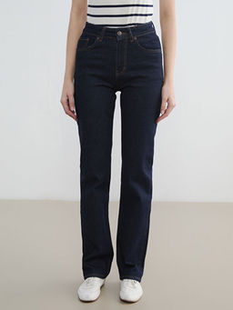 Y?ksek Bel Straight Fit Kad?n Jean Pantolon