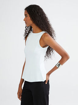 Bisiklet Yaka Peplum Bluz