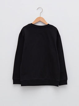 Bisiklet Yaka Bask?l? Uzun Kollu Erkek ?ocuk Sweatshirt - Waikiki фото 2