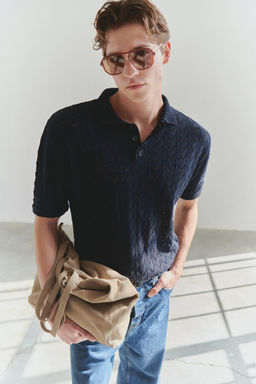 TRENDYOL MAN Limited Edition Lacivert Regular Ajurlu Triko Polo Yaka T-shirt TMNSS25PO00026 - Trendyolmilla фото 2