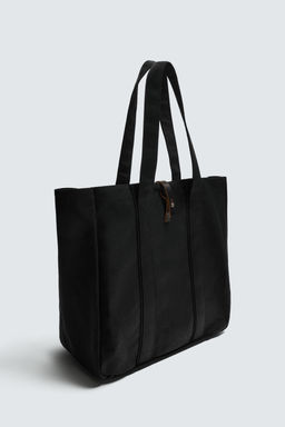 BOLSO SHOPPER TEJIDO / Negro - Zara фото 2