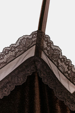 VELVET LACE CAMISOLE TOP - Zara фото 7