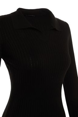 TRENDYOLMILLA Siyah Midi Triko Polo Yaka Elbise TWOAW22EL1376  фото 29