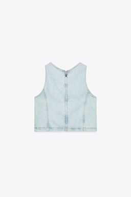 Z1975 SHORT DENIM TOP - Zara фото 9