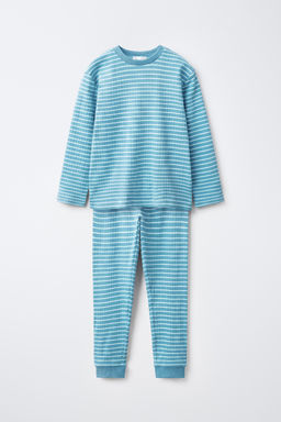 6-14 A?OS/ PIJAMA ESTAMPADO RAYAS / Azul