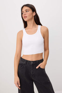 Siyah Renk Bloklu Regular Kay?k Yaka Dusuk Kol K?sa Tok %100 Pamuk Orme T-Shirt TWOSS26TS00217 - Trendyolmilla фото 9