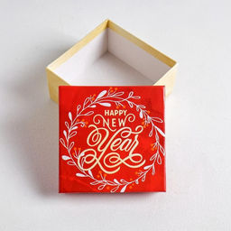 Коробки подарочные новогодние набор 6 в1 Happy new year, 10×10×6 - 20×20×11 см