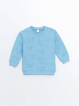 Bisiklet Yaka Uzun Kollu Bask?l? Erkek Bebek Sweatshirt ve E?ofman Alt 2li Tak?m - Waikiki фото 2