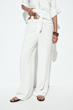 WIDE-LEG TROUSERS WITH ELASTIC WAIST - Zara фото 10