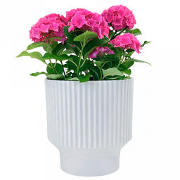 Горшок для цветов пластмассовый "Аркада" 2,85л, д17см, h15,5см, со вставкой, белый (Россия)