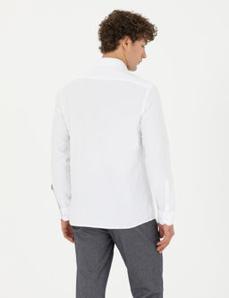 Beyaz Slim Fit Uzun Kollu G_mlek