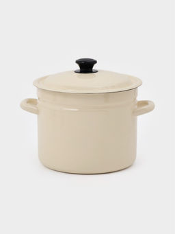 Кастрюля эмалированная, 7 л, d=23.6 см, цилиндрическая, цвет слоновой кости