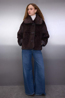 Kahverengi Oversize Kal?p Pelus Mont TWOAW26MO00062 - Trendyolmilla фото 2