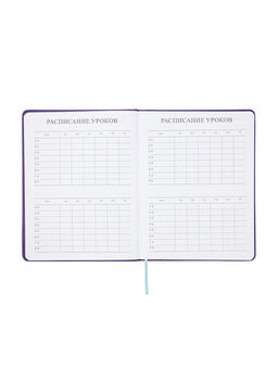 Дневник школьный 1-11 класс, лассе, обложка искуственная кожа фиолетовая, Ежик