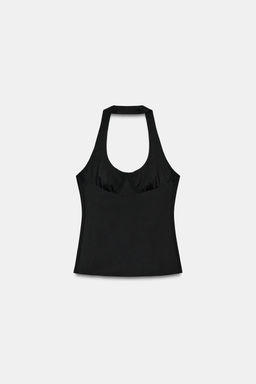 TOP HALTER POLIAMIDA / Negro - Zara фото 5
