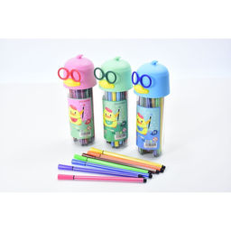 Фломастеры 24 цветов, в пластиковом пенале, Утка в очках МИКС