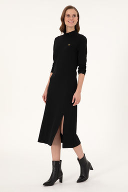 Женское черное трикотажное платье Неожиданная скидка в корзине