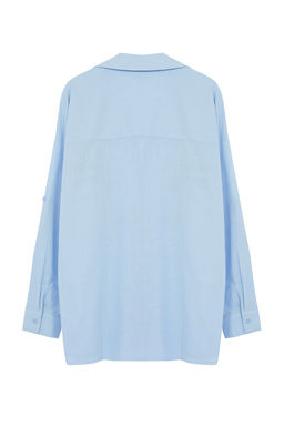 Mavi Dokuma Nak?sl? 100% Pamuk Gomlek TBESS24GO00045