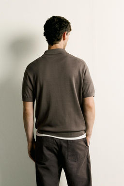 POLO PUNTO REGULAR FIT CREMALLERA / Gris topo - Zara фото 3